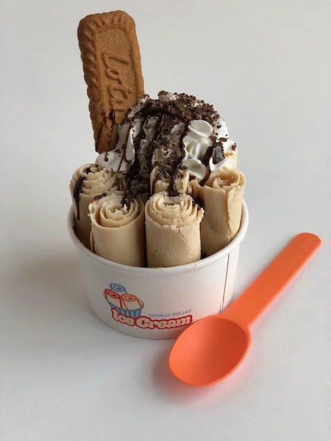 Rich coffee ice cream with espresso beans and cream